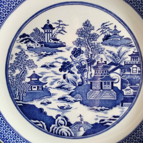 Vintage Spode Willow Series Blue Room "Temple Garden" Salad Plate, Blue Willow - Picture 2 of 5